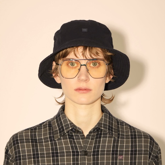 ACNE STUDIOS Buko Face Cotton Bucket Hat in Olive Green - Picture 5 of 6